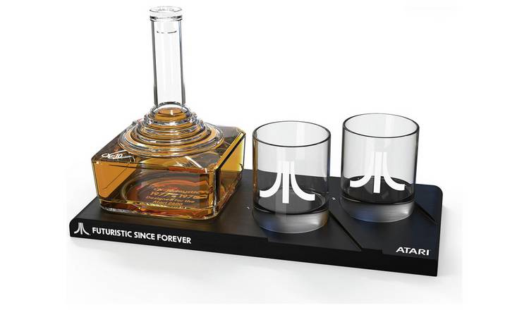 Atari CX-10 Controller Decanter And Whiskey Glasses Set