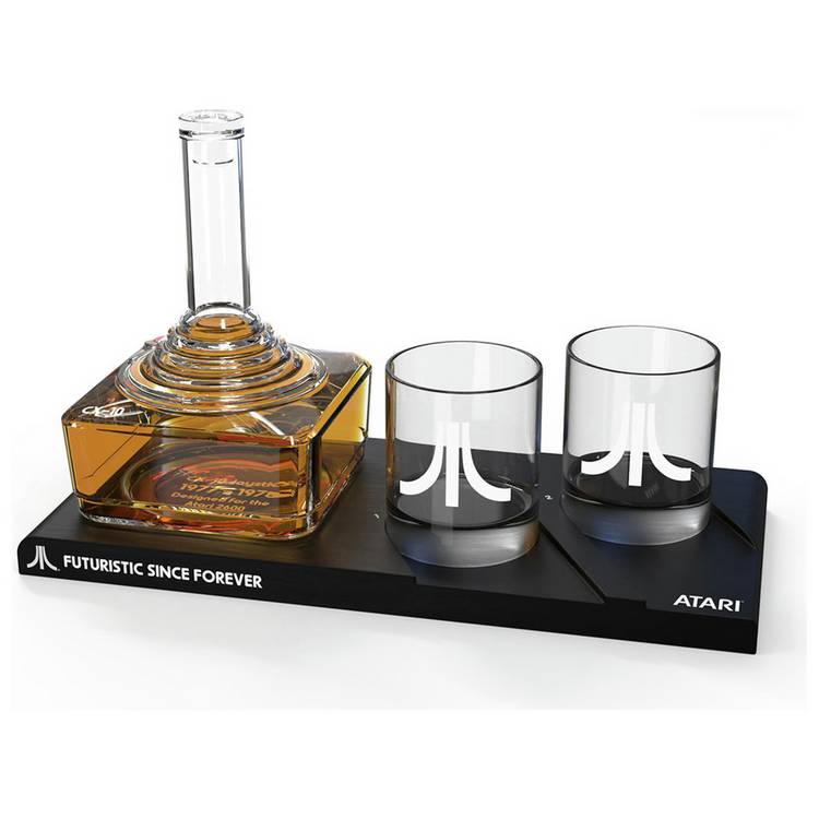 Atari CX-10 Controller Decanter And Whiskey Glasses Set 0