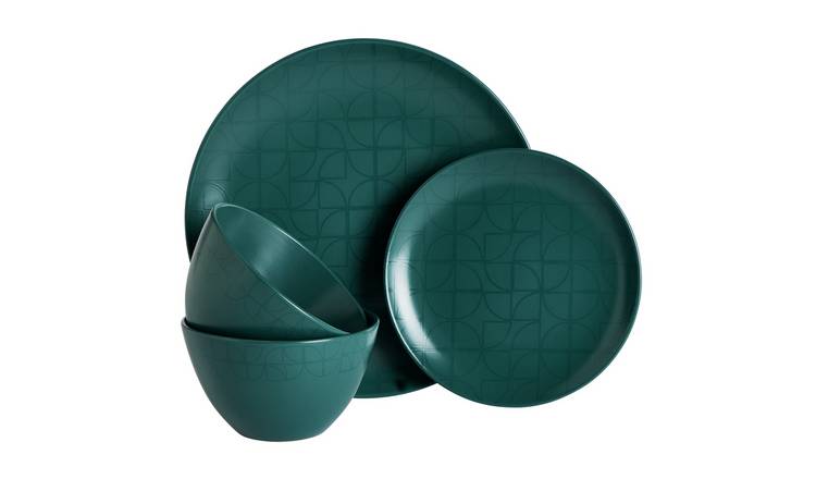 Argos Home Geo 16 Piece Dinner Set - Teal