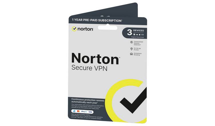 Norton Secure VPN 3 Devices 1 Year Digital Download