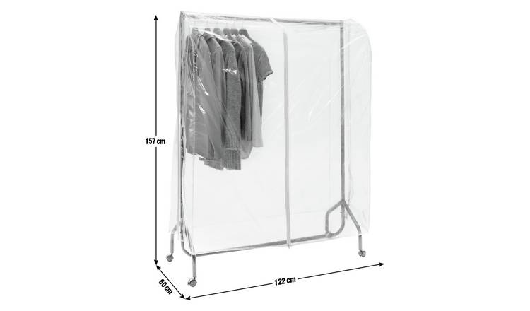 Buy Argos Home Clothes Rail 4ft Cover Clear Clothes rails and canvas wardrobes Argos