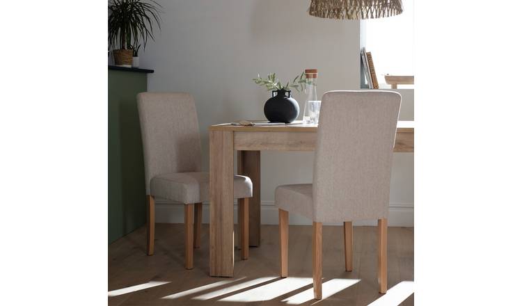 Buy Argos Home Midback Pair of Fabric Dining Chairs Cream