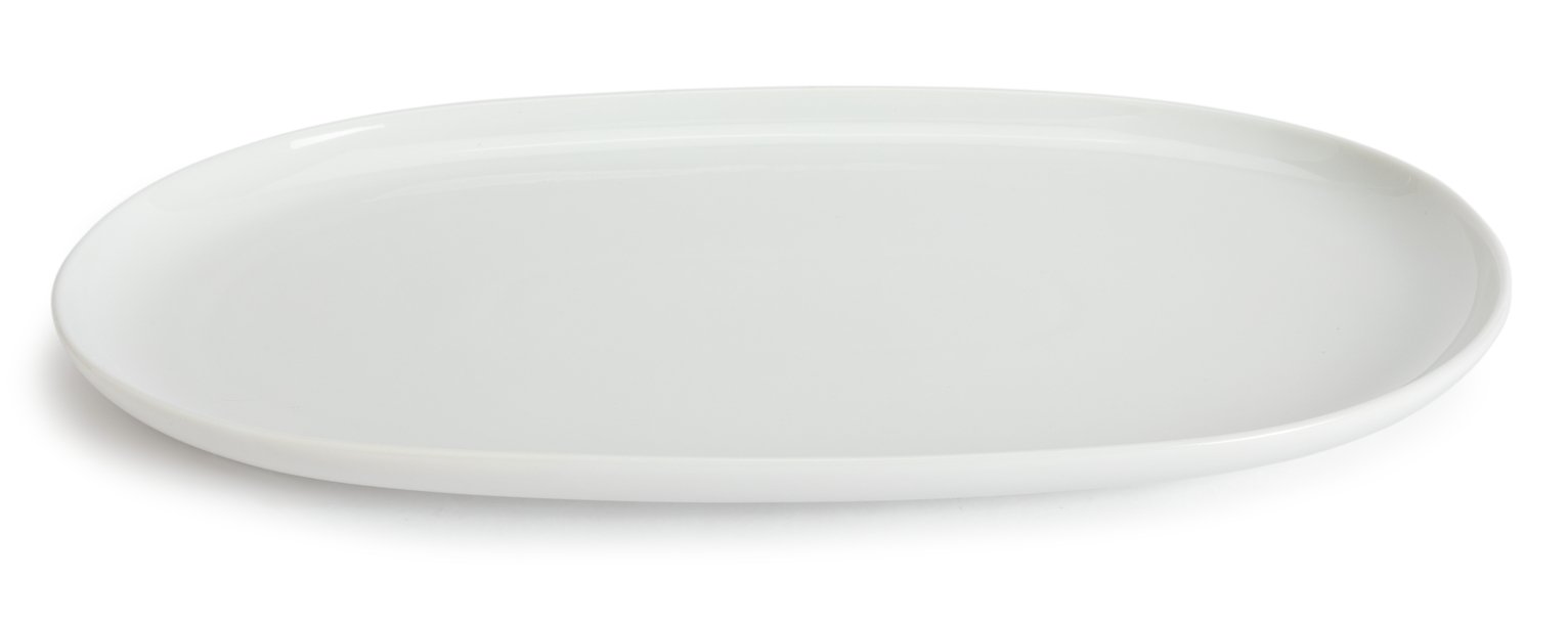 Habitat Riko Oval Porcelain Serving Platter - White