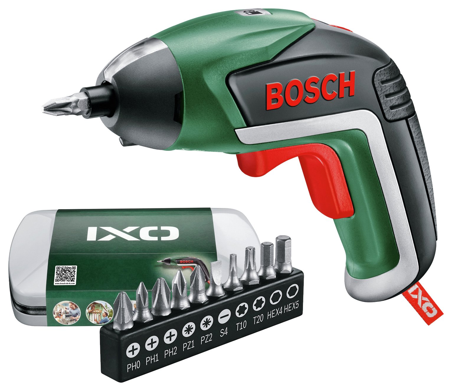 Bosch IXO V Cordless Screwdriver with 10 Bits & Case - 3.6V