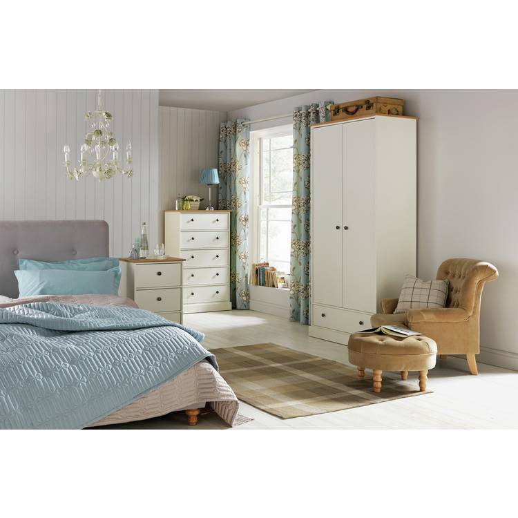 Argos Home Kensington 2Dr 1Drw Wardrobe - Oak Effect & Ivory 0