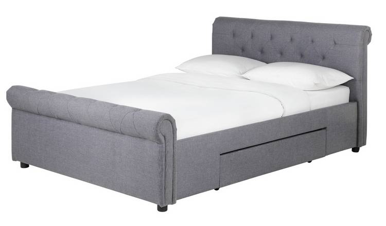Argos Home Newbury Superking 2 Drawer Fabric Bed Frame -Grey
