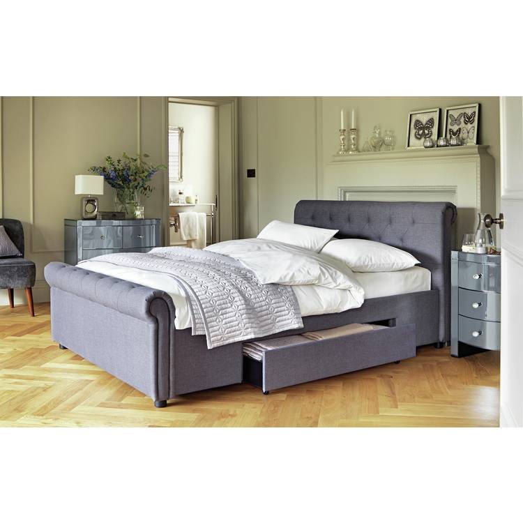 Argos Home Newbury Superking 2 Drawer Fabric Bed Frame -Grey 0