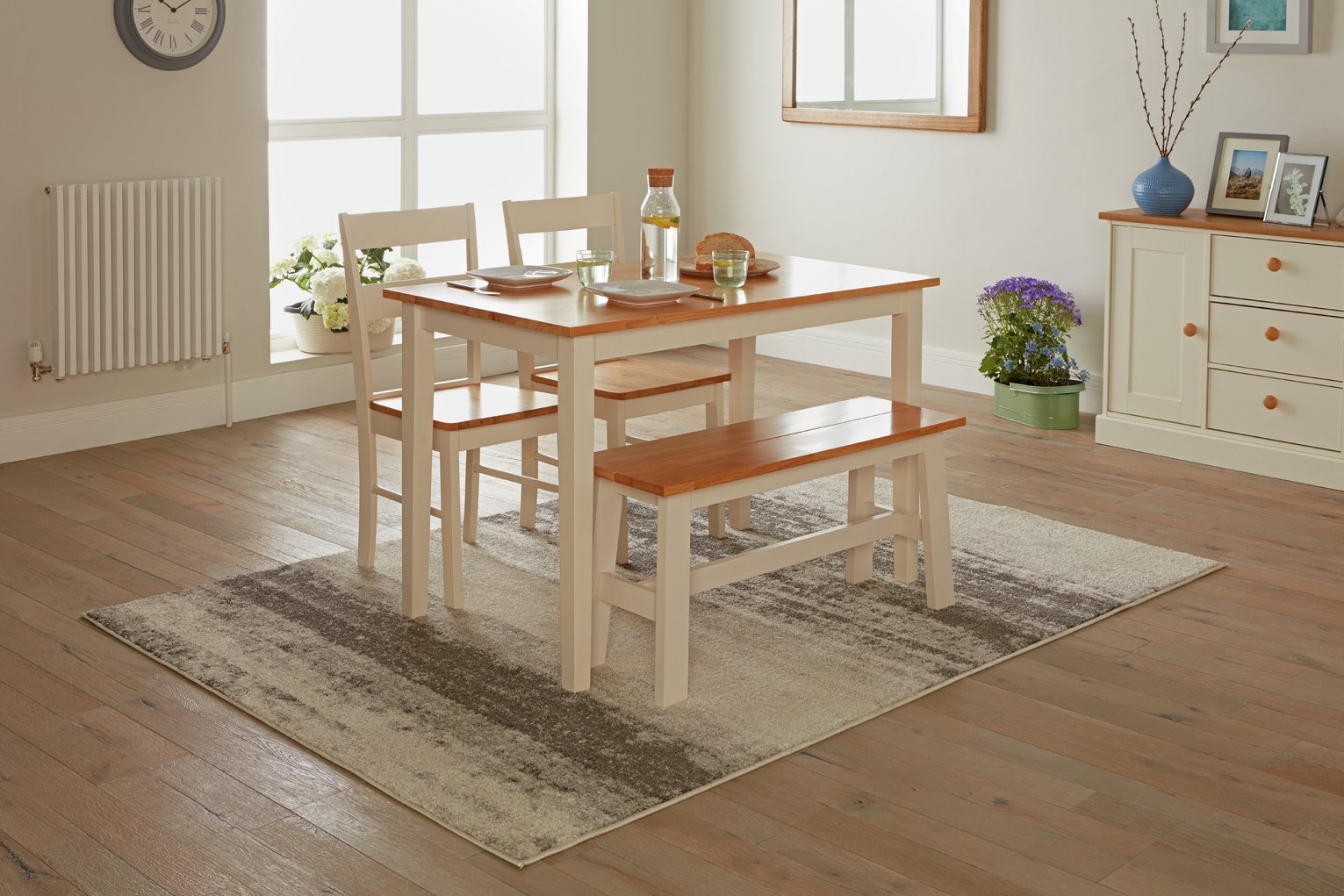 Argos Home Chicago Solid Wood Table, Bench & 2 Chairs Reviews