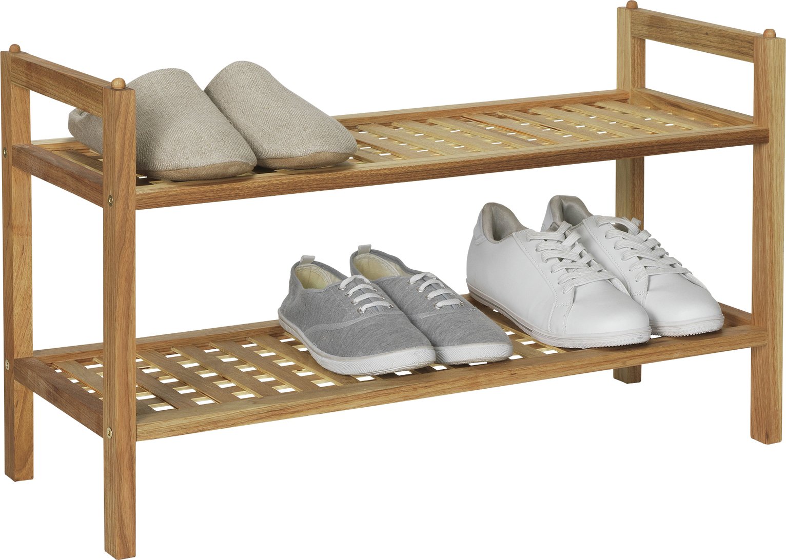 Argos Home Sherwood 2 Shelf Stackable Shoe Storage - Walnut