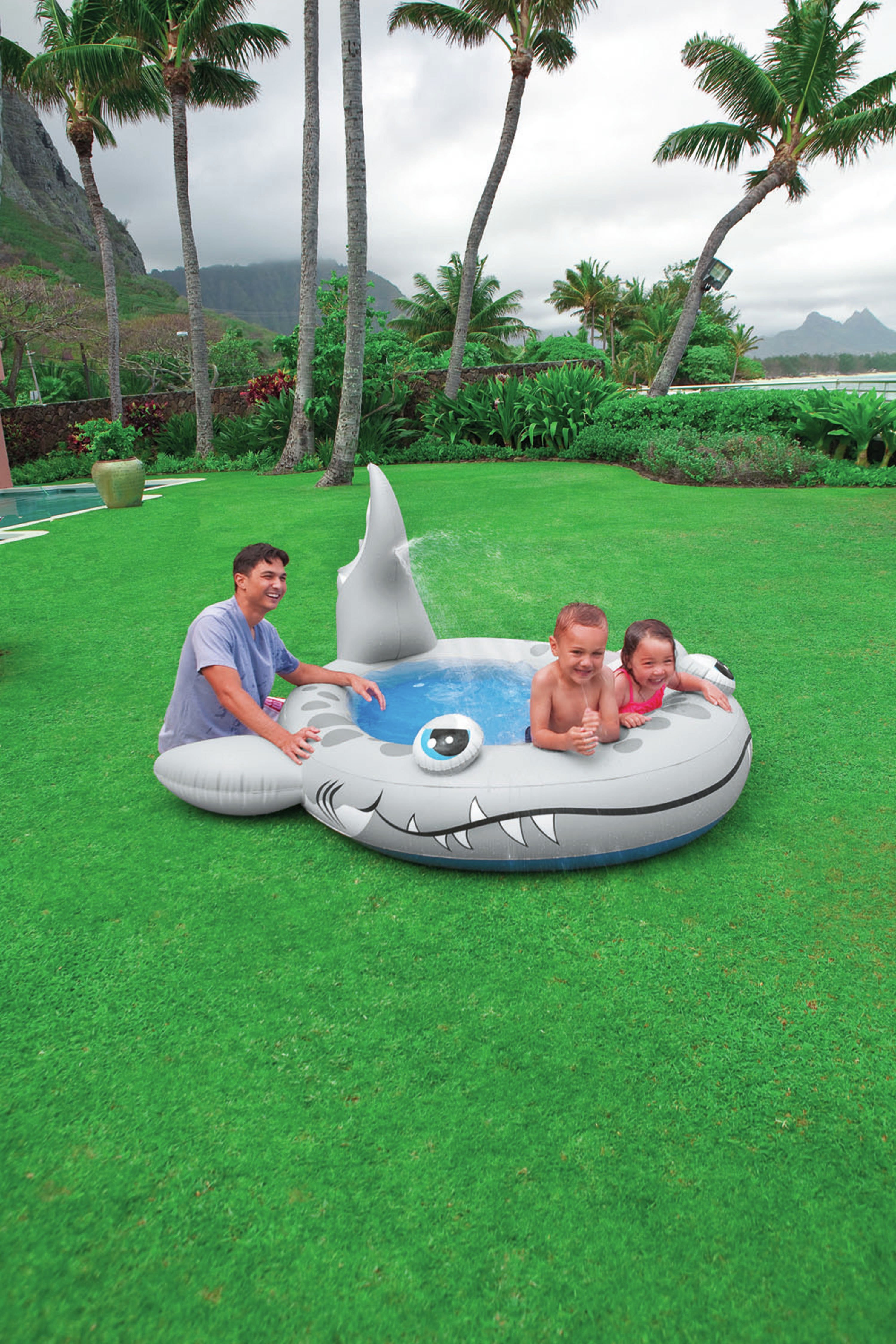 Intex Sandy Shark Spray Inflatable Pool - 7.5ft - 182 Litres