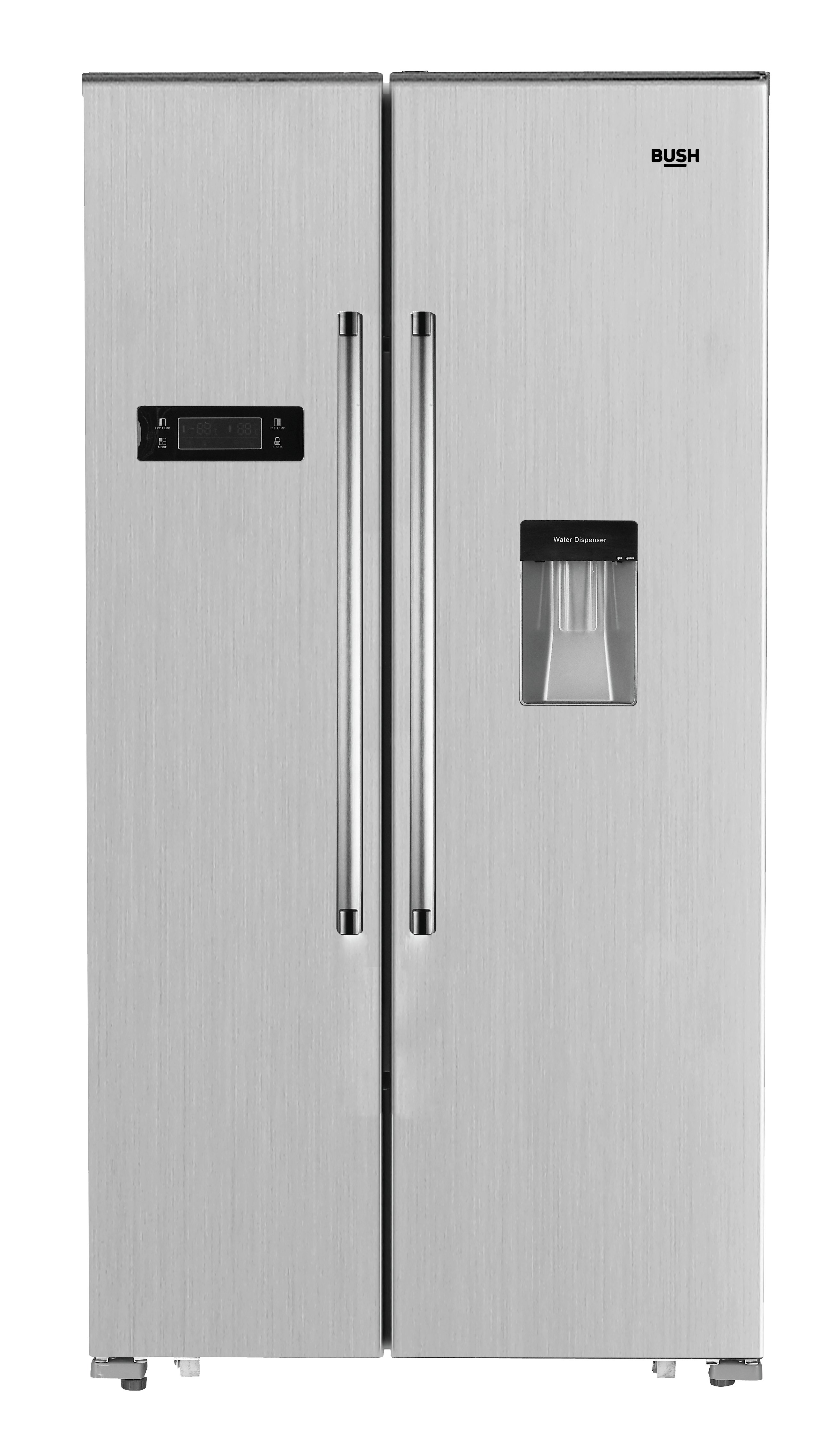 Bush BSBFFWTDSS Side By Side - Fridge Freezer- S/Steel