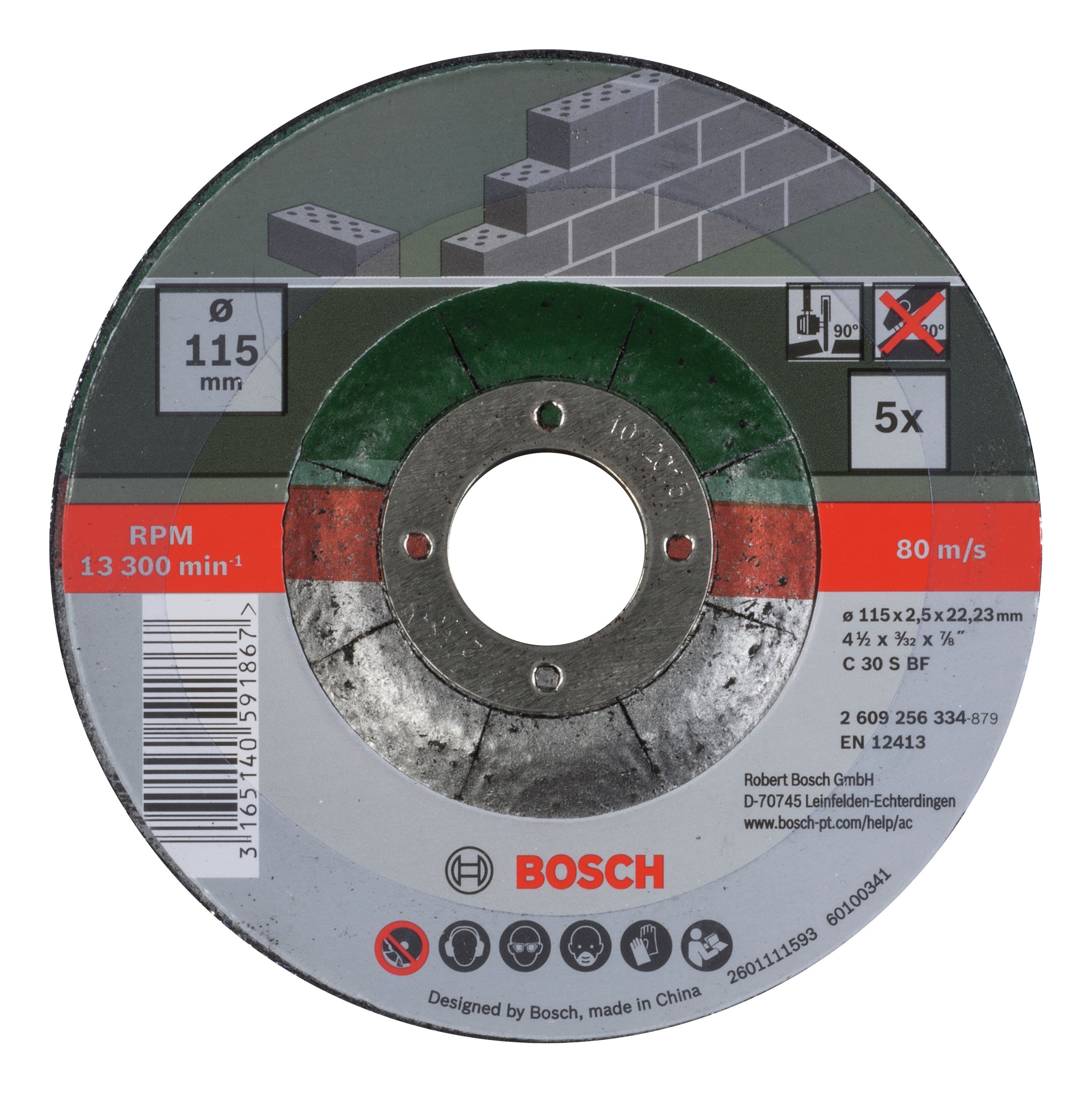 Bosch 5 Piece 115mm Stone Cutting Discs