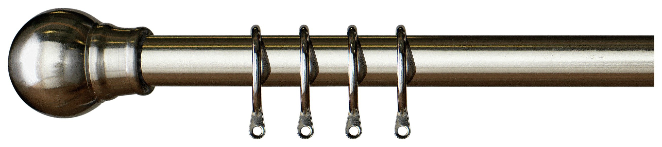 Argos Home 400cm Bay Ball Curtain Pole Set - Stainless Steel