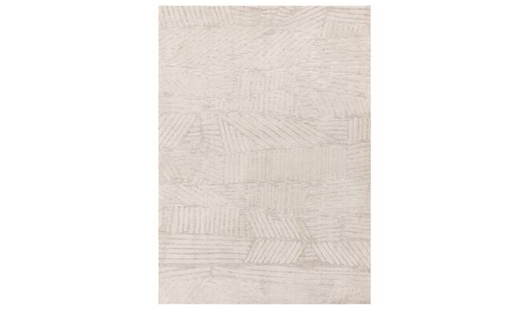 Mega Flooring White Modern Abstract Rug - 120 x 170cm