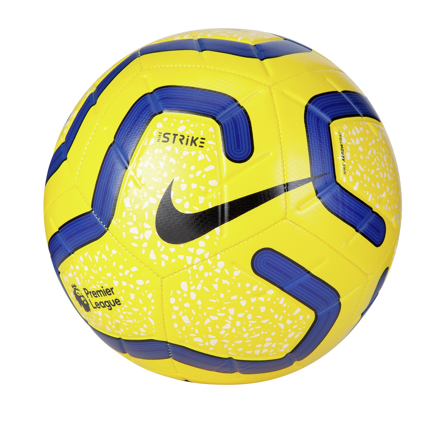 yellow and blue premier league ball