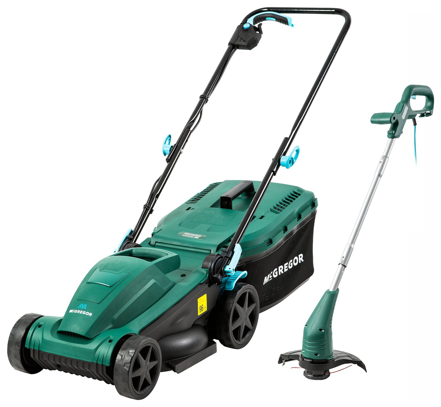 McGregor Corded 34cm Rotary Lawnmower and 25cm Grass Trimmer