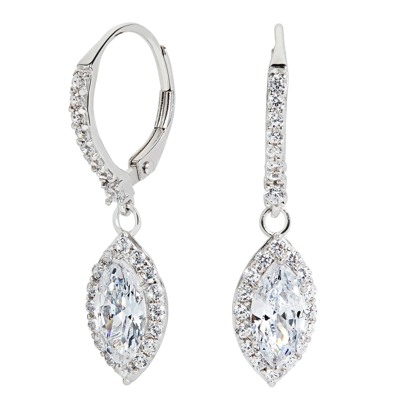 Revere Sterling Silver Cubic Zirconia Marquise Halo Earrings Review