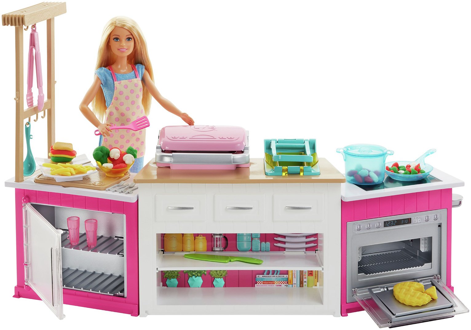 barbie kitchen and doll