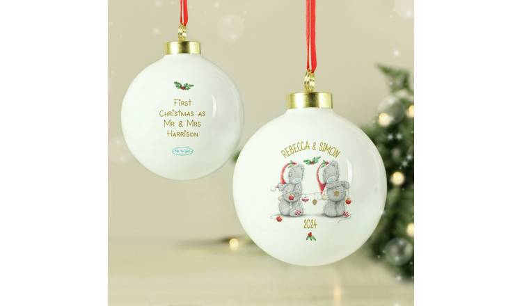 Personalised Message Me To You Couples Christmas Bauble