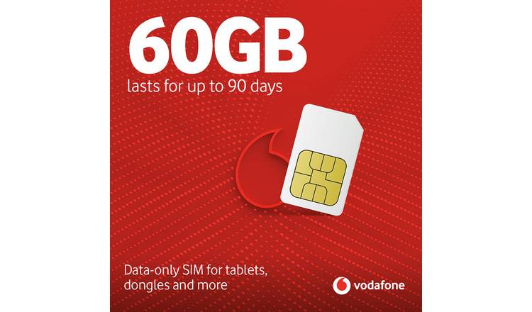 Vodafone 60GB Pay As You Go Data Only Sim Card