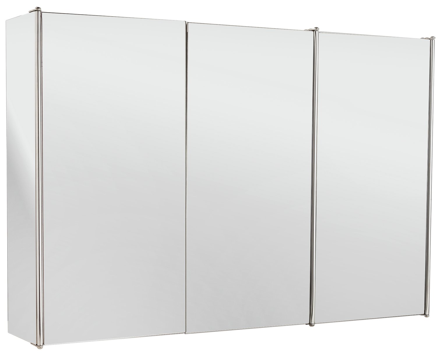 Argos Home Stainless Steel 3 Door Mirrored Cabinet