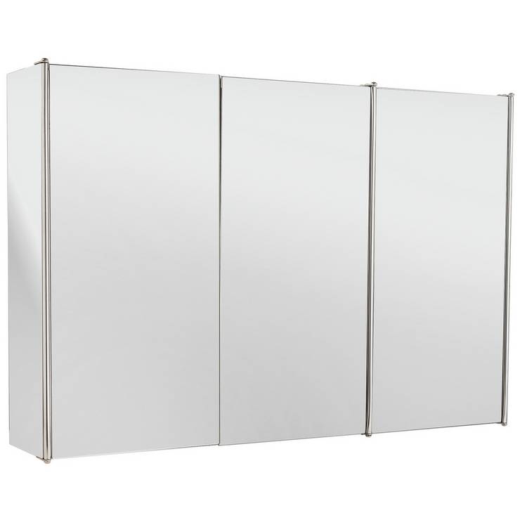 Argos Home Stainless Steel 3 Door Mirrored Cabinet 0