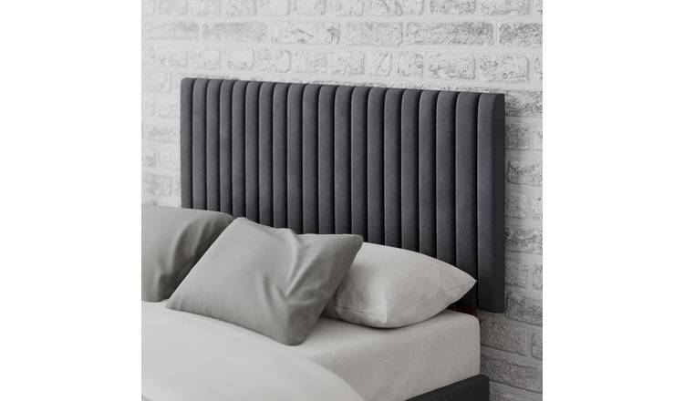 Aspire Grant Small Double Velvet Headboard  - Grey 