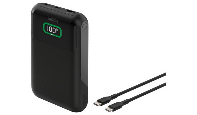 Belkin 20,000mAh 65W Laptop Charger Power Bank USB-C - Black