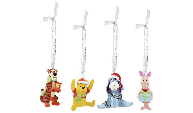 Disney Set of 4 Winnie The Pooh Christmas Tree Decorations 