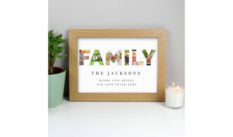 Personalised Message Photo Family Frame Print - A4