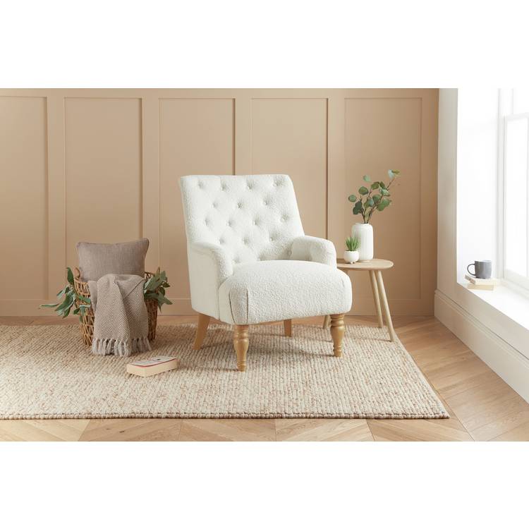 Birlea Padstow Boucle Armchair - White 0