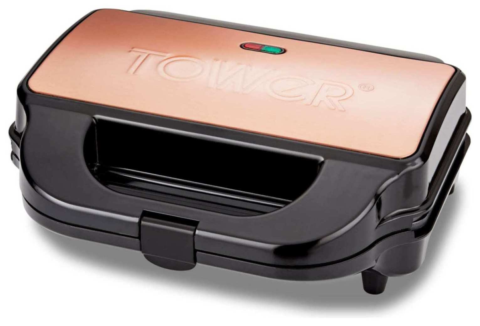 Tower T27032RG 3-in-1 2 Portion Sandwich Toaster - Rose Gold