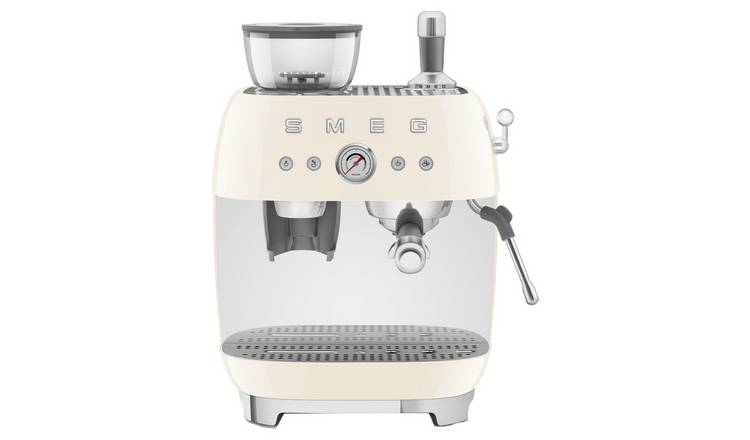 Smeg EGF03CRUK Espresso Coffee Machine with Grinder - Cream