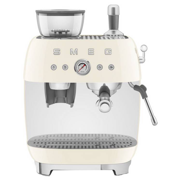 Smeg EGF03CRUK Espresso Coffee Machine with Grinder - Cream 0
