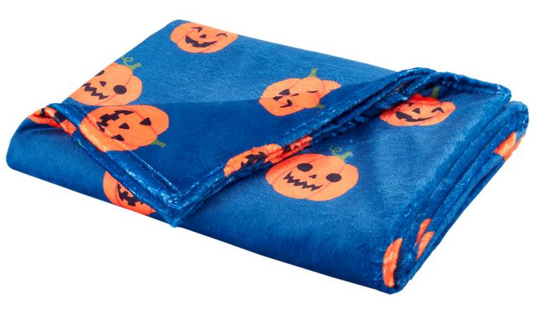 Catherine Lansfield Pumpkin Fleece Throw - Navy - 130x170cm