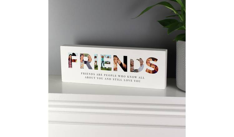 Personalised Message Friends Photo Upload Wooden Ornament