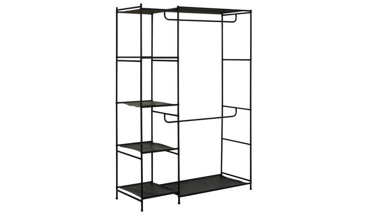 Argos Home Spencer 2 Rail 4 Shelf Wardrobe - Black