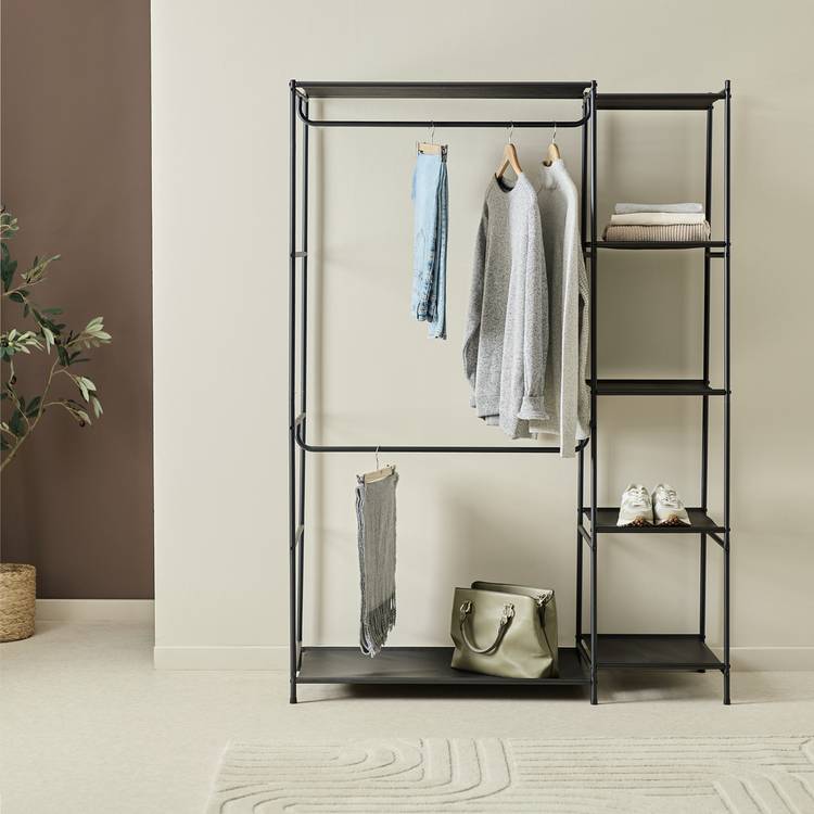Argos Home Spencer 2 Rail 4 Shelf Wardrobe - Black 0