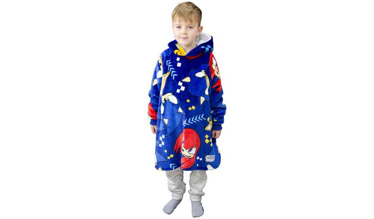 Sonic Blue Fleece Hooded Blanket - Medium