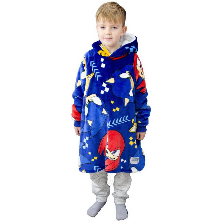 Sonic Blue Fleece Hooded Blanket - Medium 0