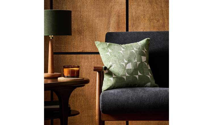 Habitat Jacquard Cushion - Green - 43x43cm