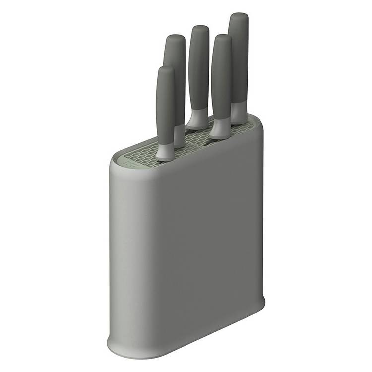 BergHOFF Leo 6 Piece Knife Block Set - Grey 0