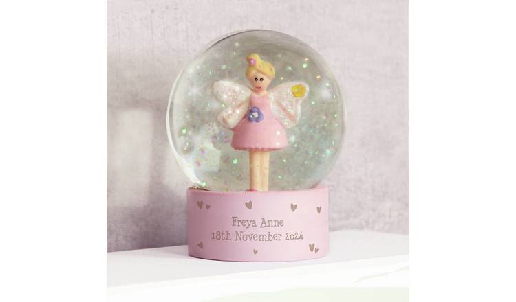 Personalised Message Firy Glitter Christmas Snow Globe