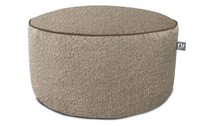 rucomfy Fabric Snug Drum Pouffe Beanbag - Light Brown