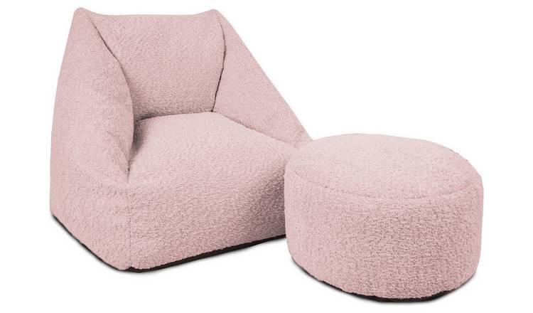  Rucomfy kids single Bean Bag Chair  Footstool - Pink  