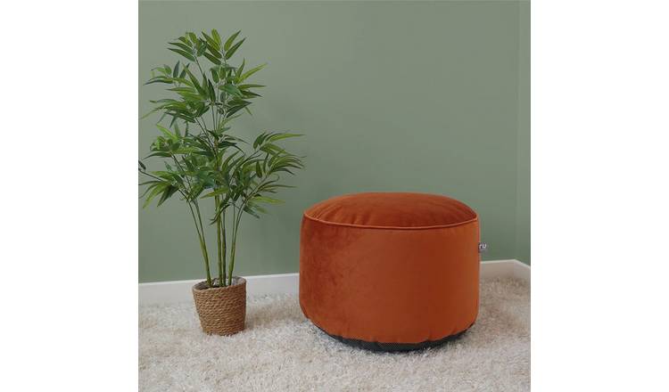 rucomfy Velvet Pouffe - Rust