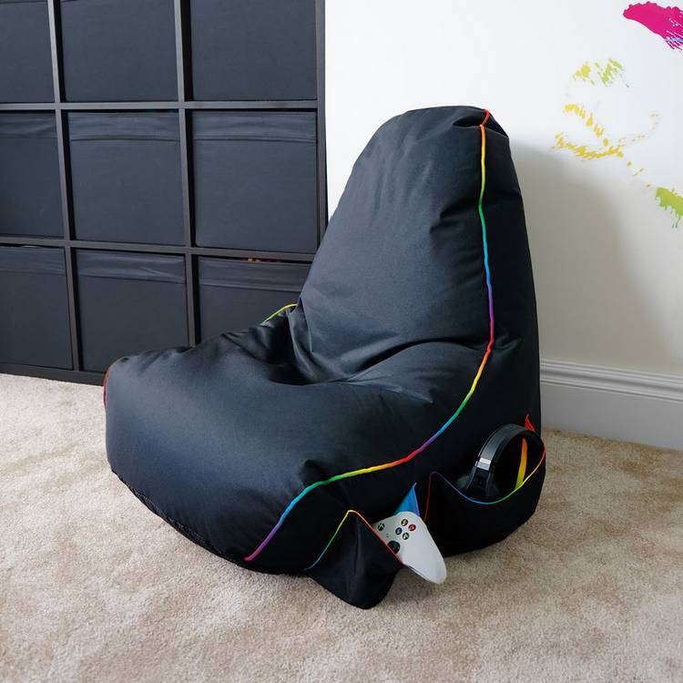 rucomfy Kids Gaming Bean Bag Chair - Black 0