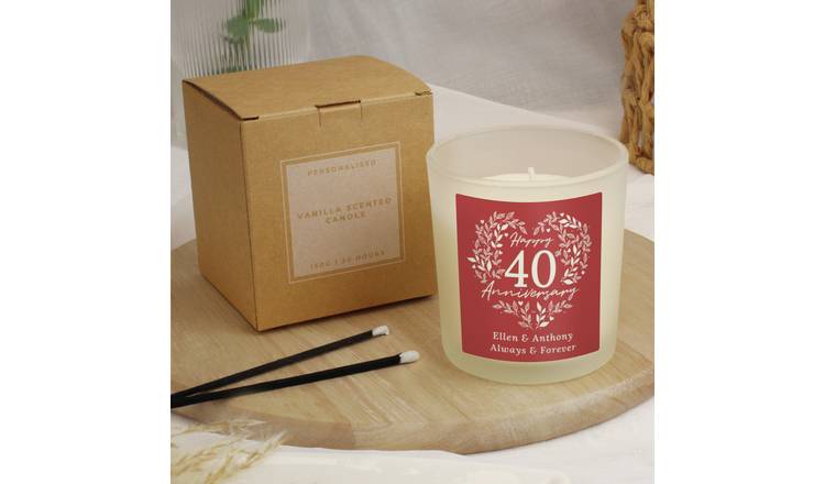 Personalised Message 40th Wedding Anniversary Candle Jar