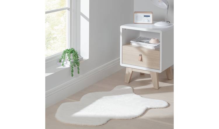 Argos Home Supersoft Faux Fur Cream Shaggy Rug - 90x60cm