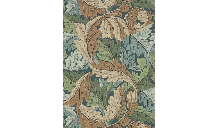 Morris & Co. Acanthus Leaves Blue Floral Wallpaper